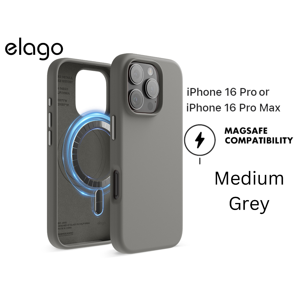 Elago Magnetic Silicone Case สําหรับ iPhone 16 Pro Max 16 Pro ในตัวแม่เหล็ก