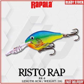 Rapala Risto Rap RR-8 เหยื่อตกปลาแบบลอยน้ํา (8 ซม.)