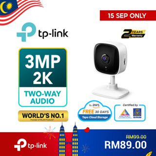 Tp-link กล้องวงจรปิดรักษาความปลอดภัย 3MP/2K Wifi &amp; กล้องวงจรปิดไร้สาย IP CLOUD/Sirim Certify ในร่ม Tapo C110