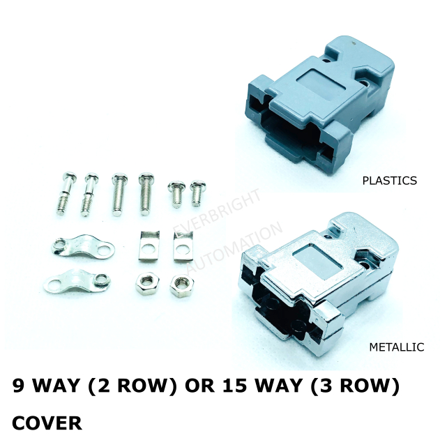 DB9 DB15 DB25 DB37 DB50 D-Sub D-Connector D Sub Plastic / Metallic Cover Hood