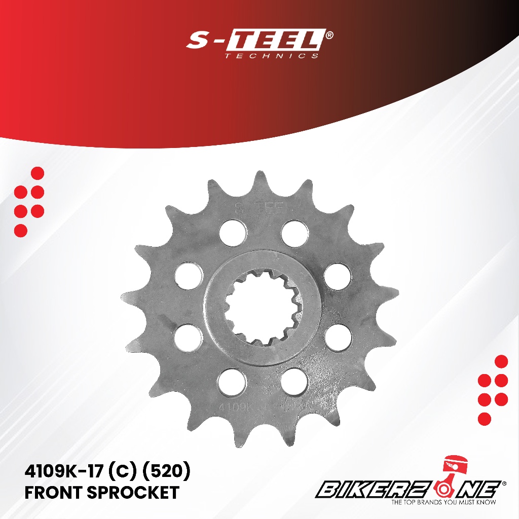 S-TEEL 4109K-17 (C) (520) สเตอร์หน้าสําหรับ HONDA MOTORCYCLE by Bikerzone Official Store