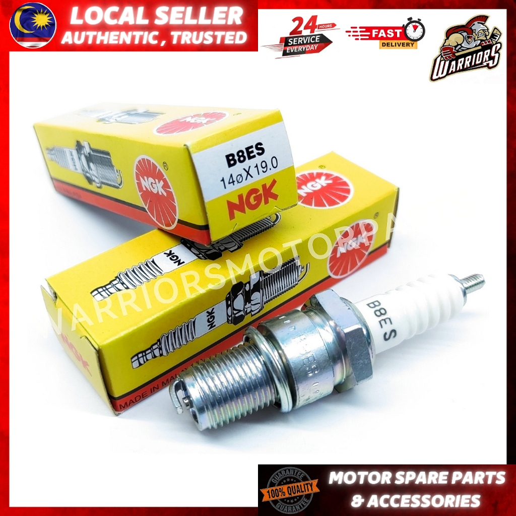 NGK B8ES (1419.0) MOTORCYCLE SPARK PLUG Y125Z/Y125ZR/RXZ/RG-S/RG110/RGV/RGV120 PLUG MOTOR