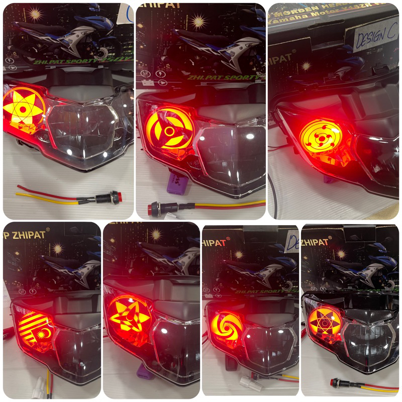 ZHI PAT YAMAHA Y15 V2 LED CUSTOM SHARINGAN HEAD LAMP -MAP A /B /C /D /E/ F & MAP FLAG-CUSTOM VIETNMA