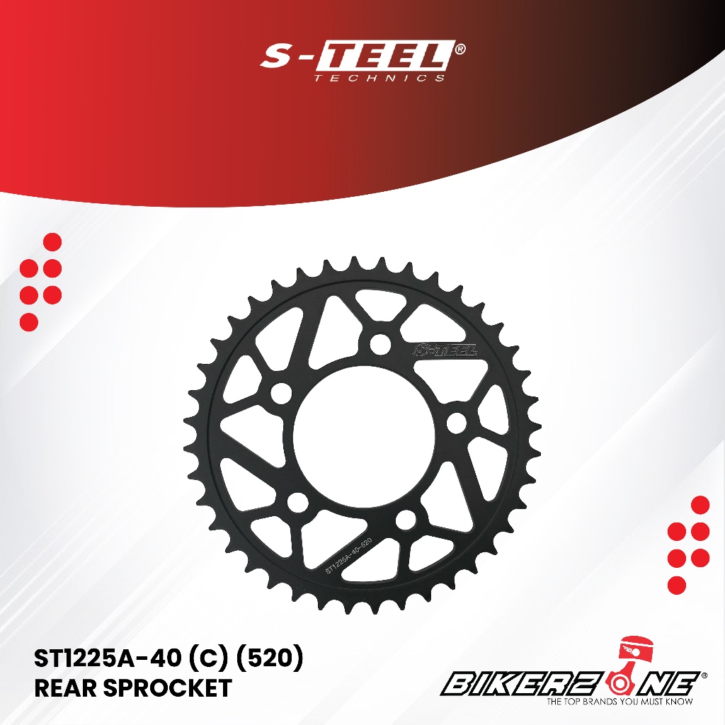 S-TEEL ST1225A-40 (C) (520) สเตอร์หลังสําหรับ HONDA MOTORCYCLE by Bikerzone Official Store