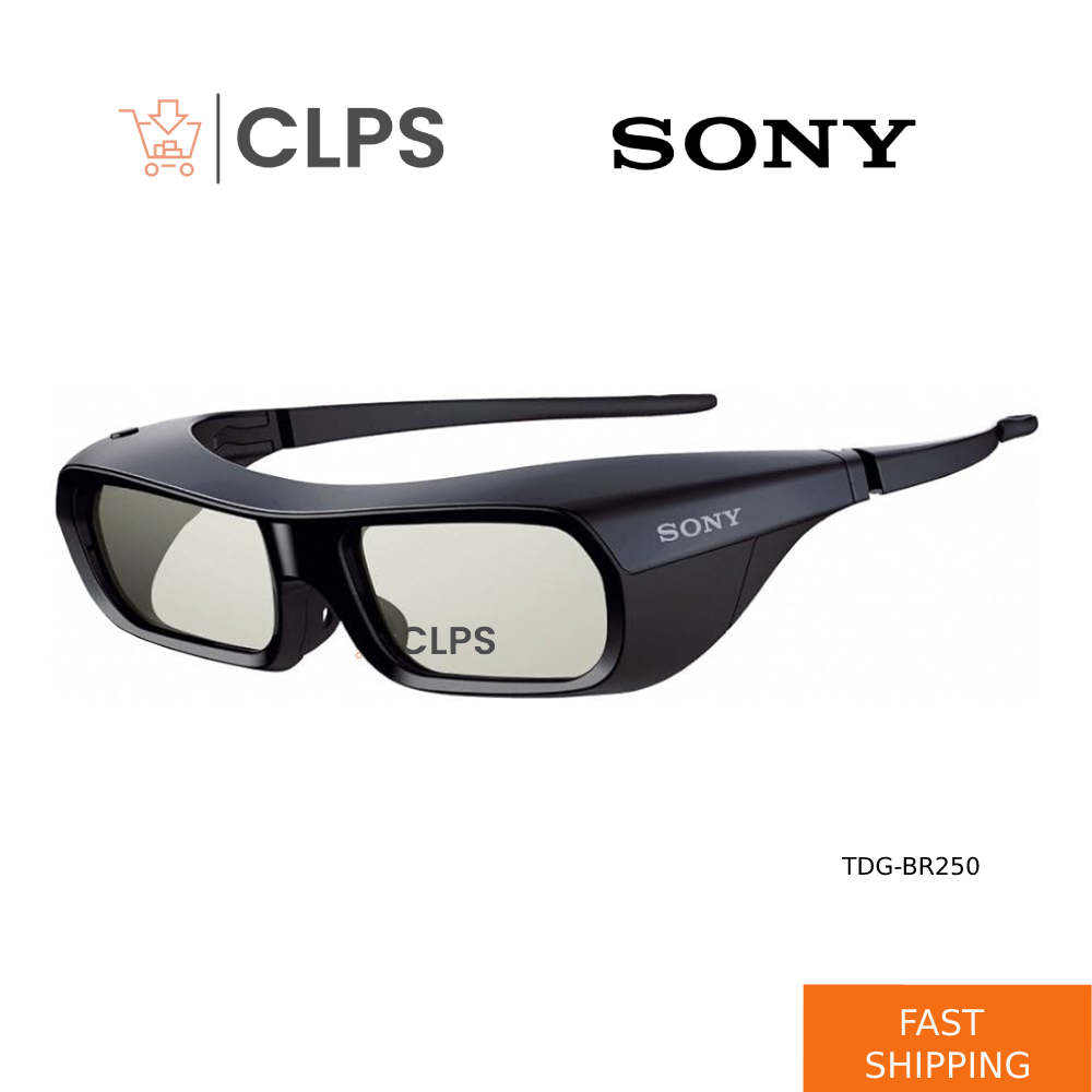 Sony TDG-BR250 แว่นตา 3D แว่นตาแบบชาร์จไฟได้สีดํา