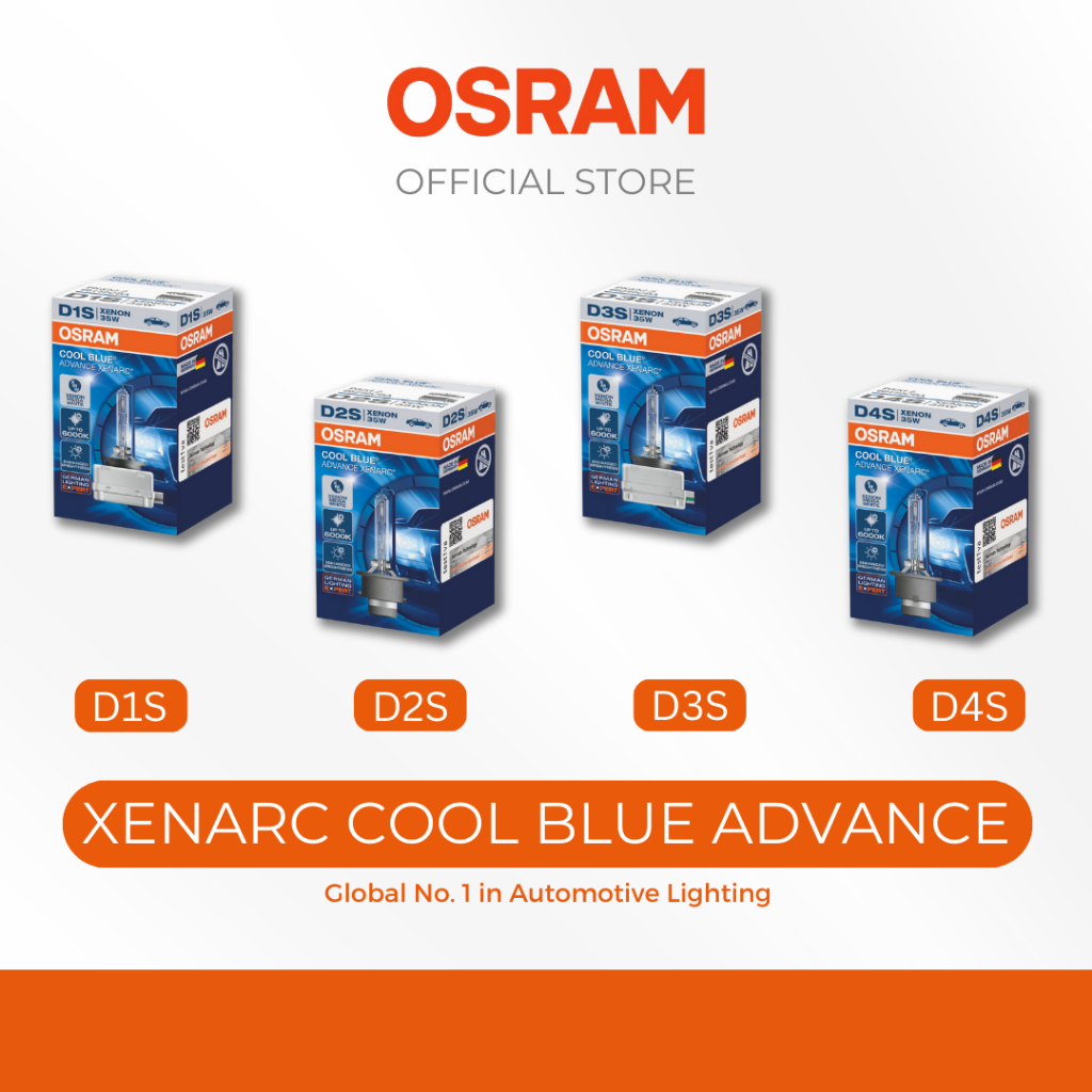 OSRAM XENARC Cool Blue Advance HID 1 PC ทุกขนาด D1S, D2S ,D3S, D4S Osram