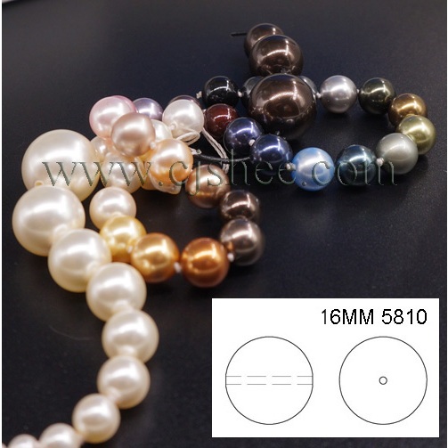 5811 5810 16มม สว คริสตัลไข่มุก (5ชิ้นต่อแพ็ค) -