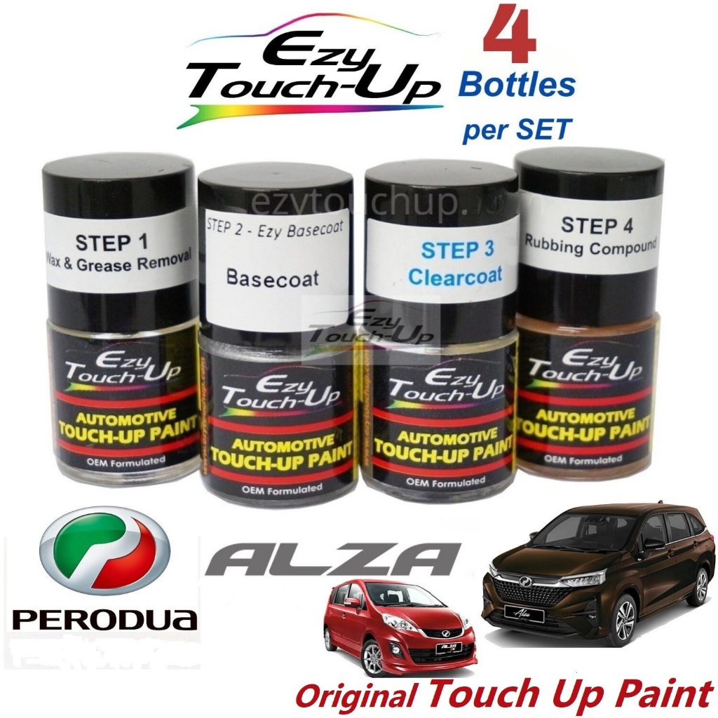 PERODUA ALZA Touch Up Paint- EZY Touch Up Combo Set- Touch Up Paint-Colar Kereta