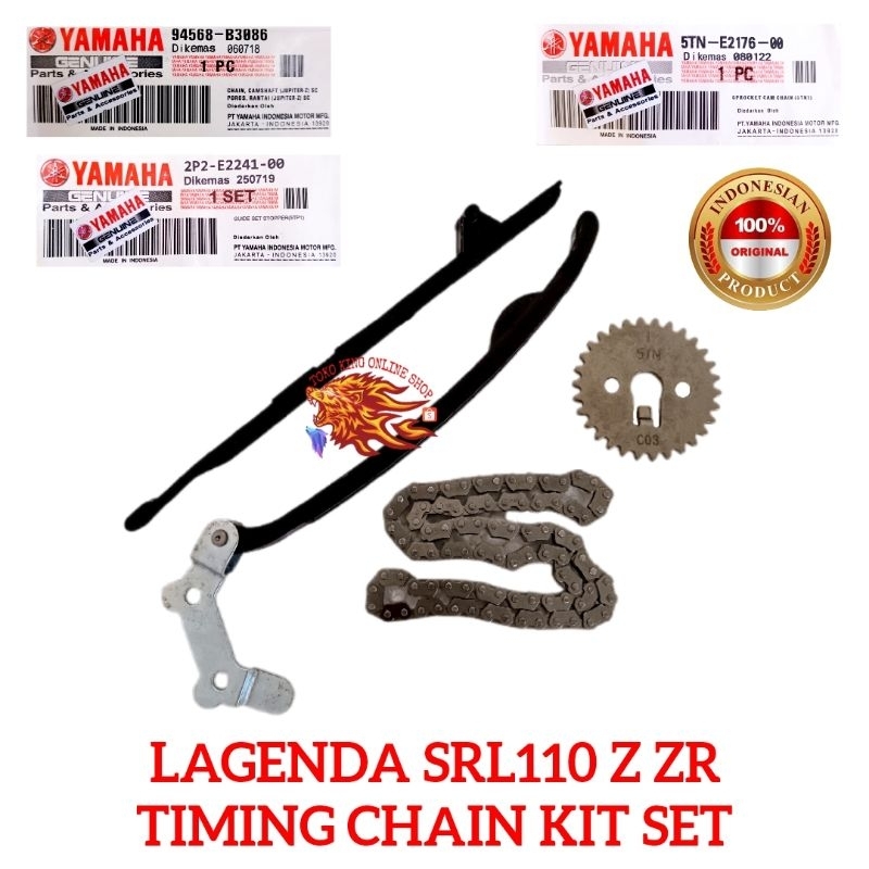 3IN1 5TP YAMAHA LAGENDA SRL110 Z ZR/SRLZ/SRLZR TIMING CHAIN & TENSIONER GUIDE KAYU & CAM ชุดเกียร์ 8