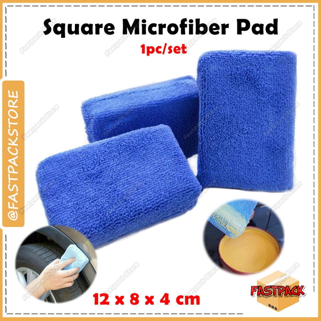 สแควร์ไมโครไฟเบอร์ Pad ฟองน้ํา Microfiber Polish Wax Buffing Cube นุ่มล้างรถเคลือบฝุ่นผ้า Span Cuci 