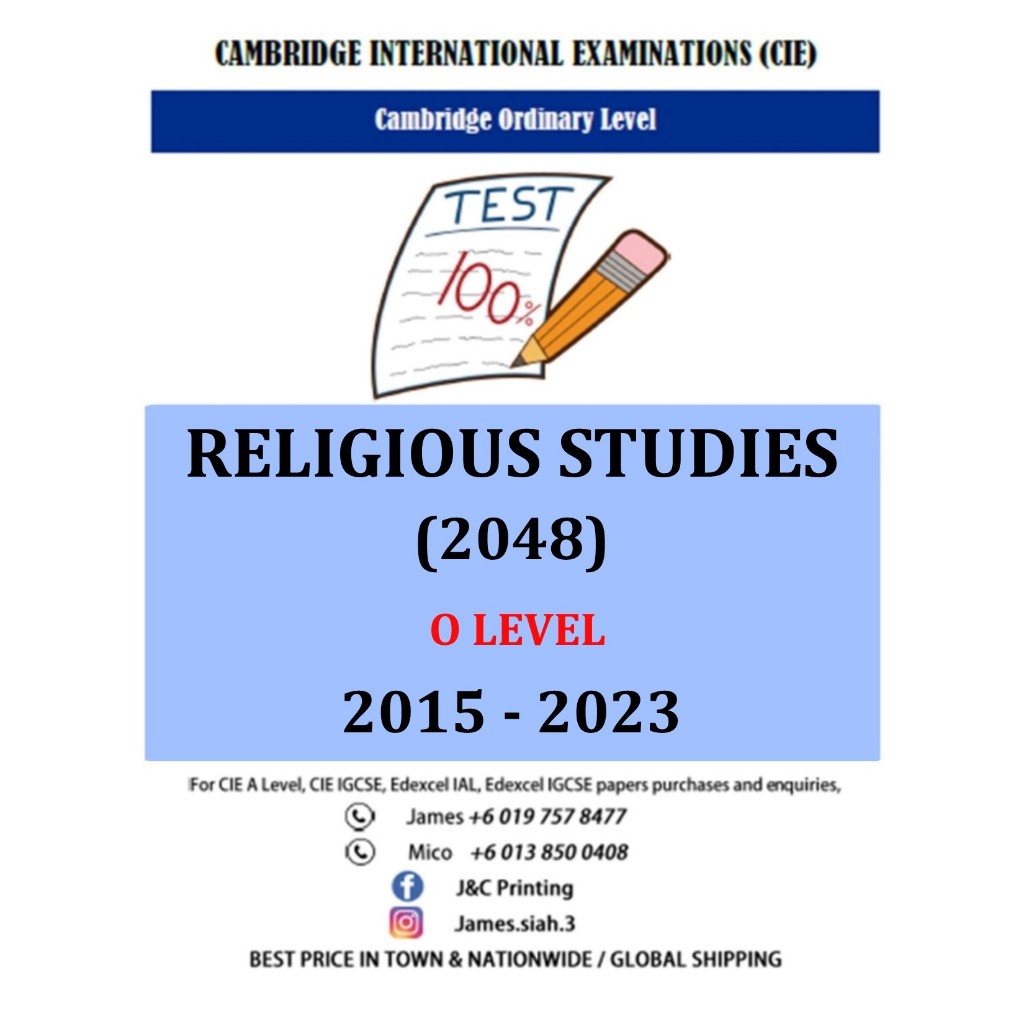 O Level RELIGIOUS STUDIES (2048) 2015-June/Nov 2023 (กระดาษ 1,2)