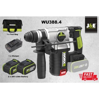 J&E WORX PROFESSIONAL WU388 20V CORDLESS Battery Brushless Motor With 3 Mode  24MM Impact Rotary Hammer Drill