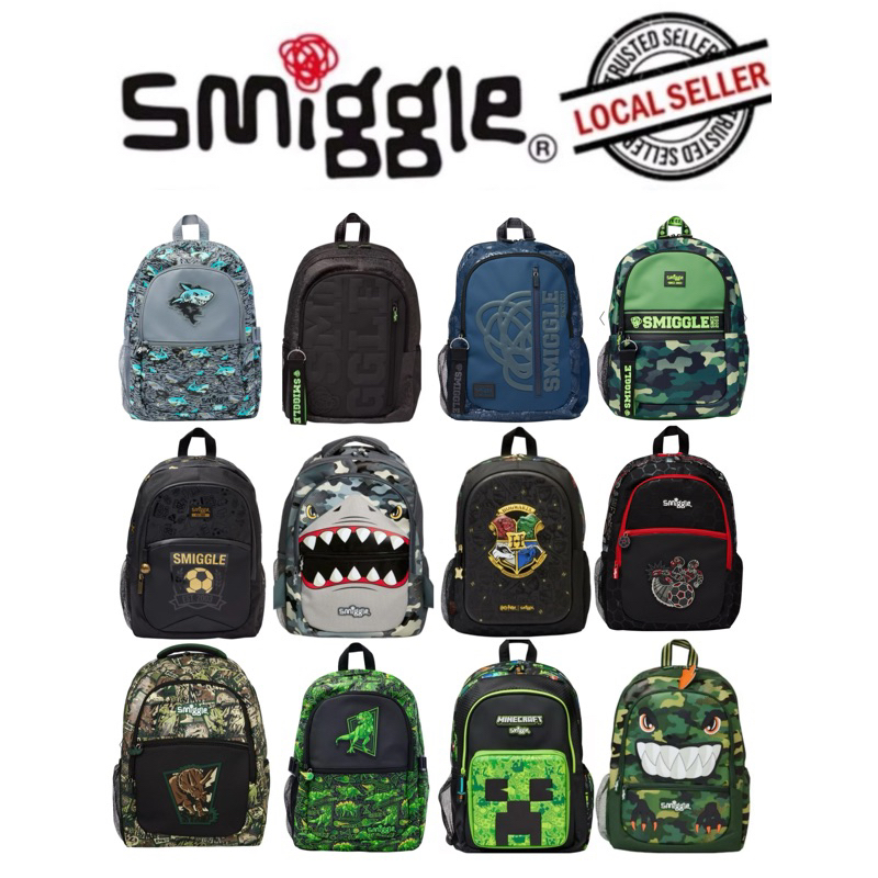 Smiggle - กระเป๋าเป้สะพายหลัง สําหรับเด็กผู้ชาย กระเป๋านักเรียน