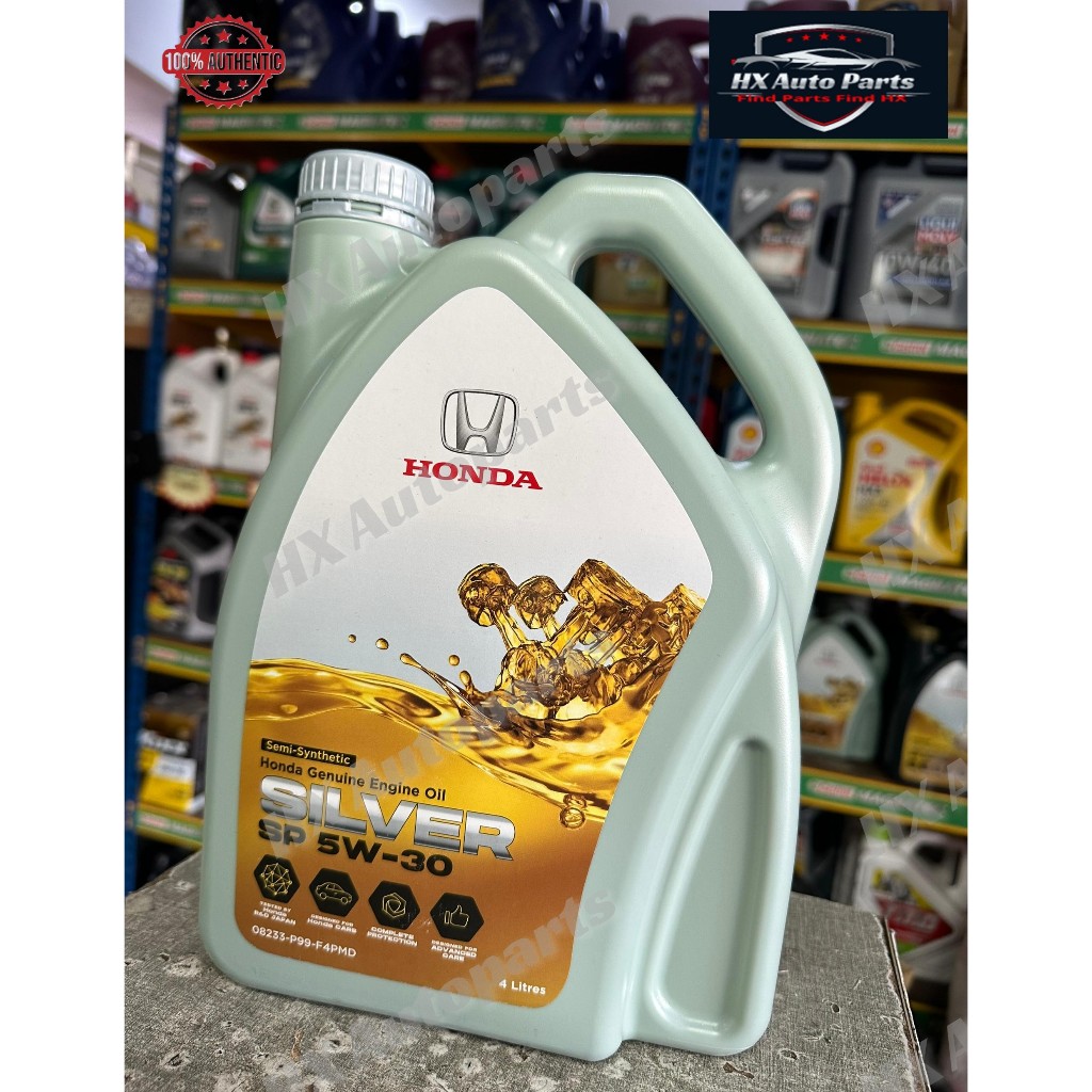 น้ํามันเครื่อง HONDA SILVER SEMI SP 5W-30, 4L ENGINE OIL MINYAK HITAM 4LITERS 5W-30.