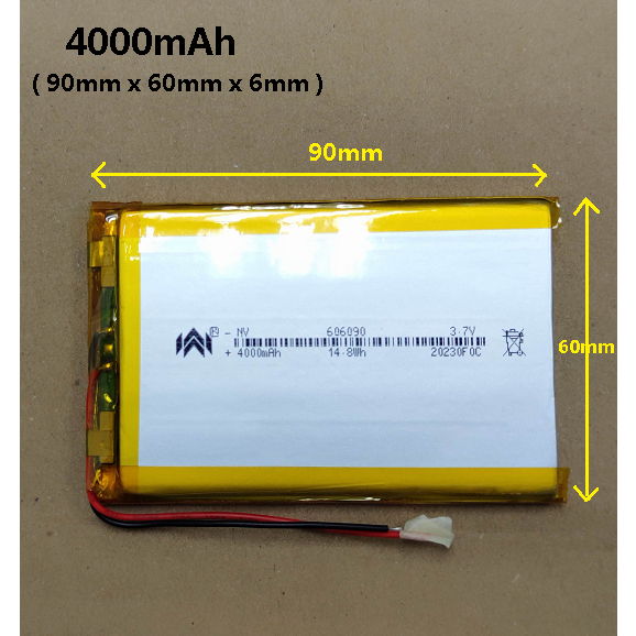 แบตเตอรี่แบบชาร์จไฟได้ 606090 แบตเตอรี่ 4000mAh Li-Polymer 3.7V สําหรับชุดหูฟัง PowerBank สํารอง