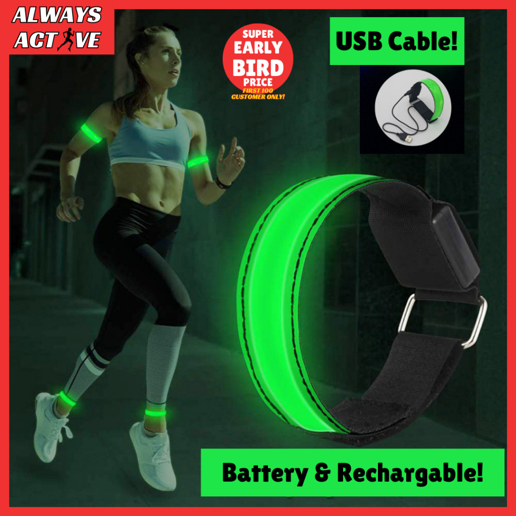 [สาย USB ฟรี] Running LED Light Armband Jogging Light Strip LED Running Light Strip Night Running Li
