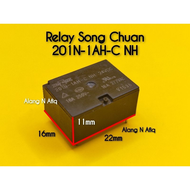 SONG CHUAN รีเลย์ 201N-1AH-C NH PANASONIC JVN1aF-24V-F, 4 ขา, 24VDC, 16A, 250V