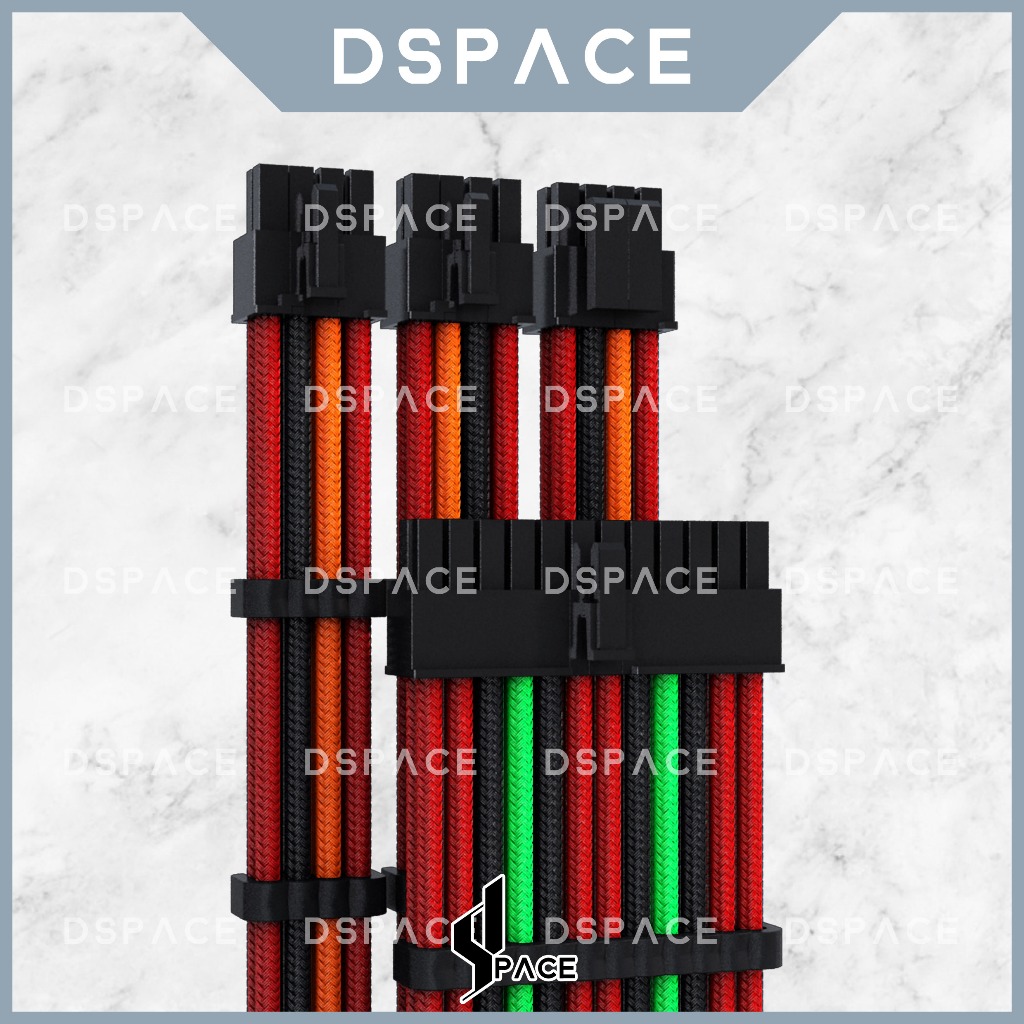 DSPACE MESH-X PSU EVA ASUKA Premium Sleeve Braided Extension Custom Sleeved Cable for Gaming PC เมนบ