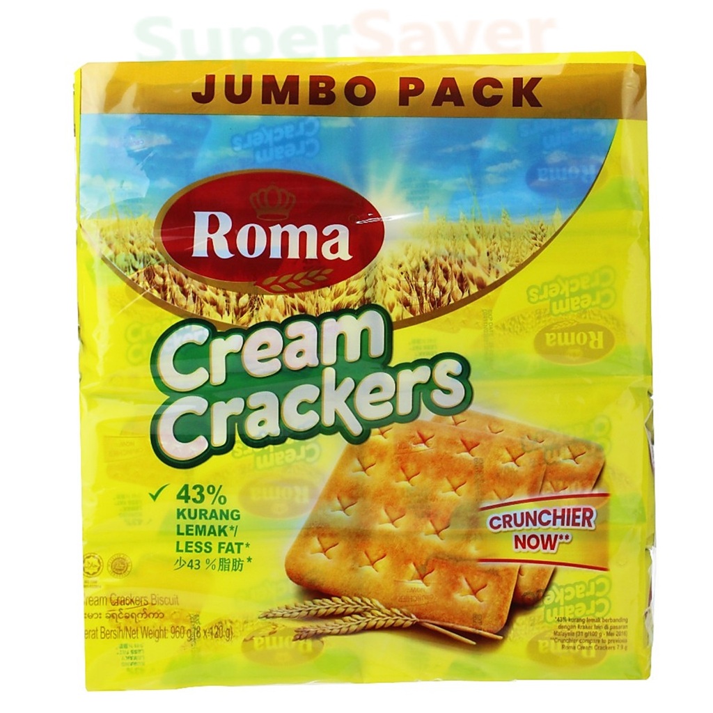 Roma Cream Crackers Jumbo Pack 960g/Roma Cream Crackers (369g/16 x 15.4g)/Munchys Cream Crackers (37