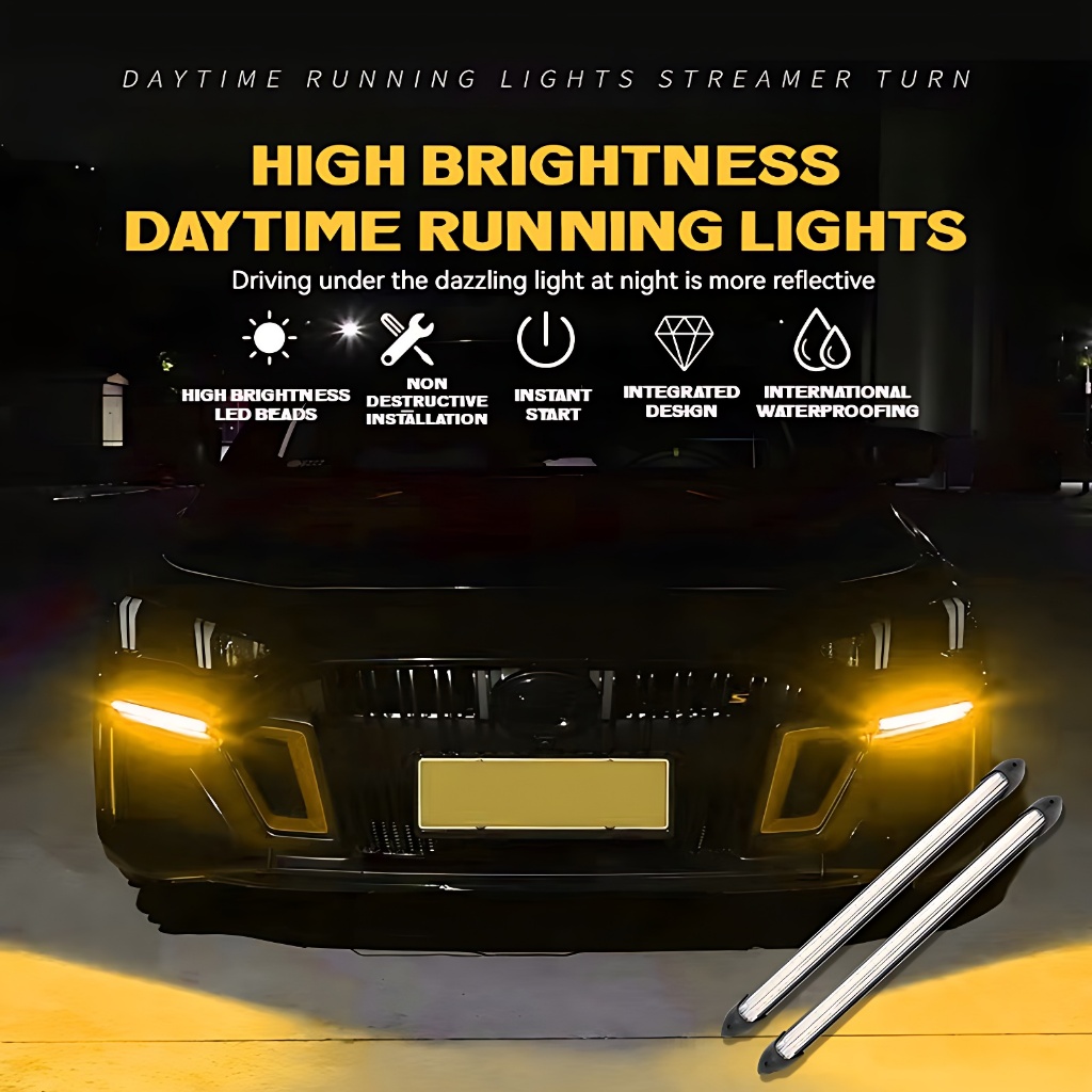 G รถไฟวิ่งกลางวันไฟเบรค DRL ไฟ LED 23 ซม.รถอุปกรณ์เสริม Kereta Aksesori 12V LED