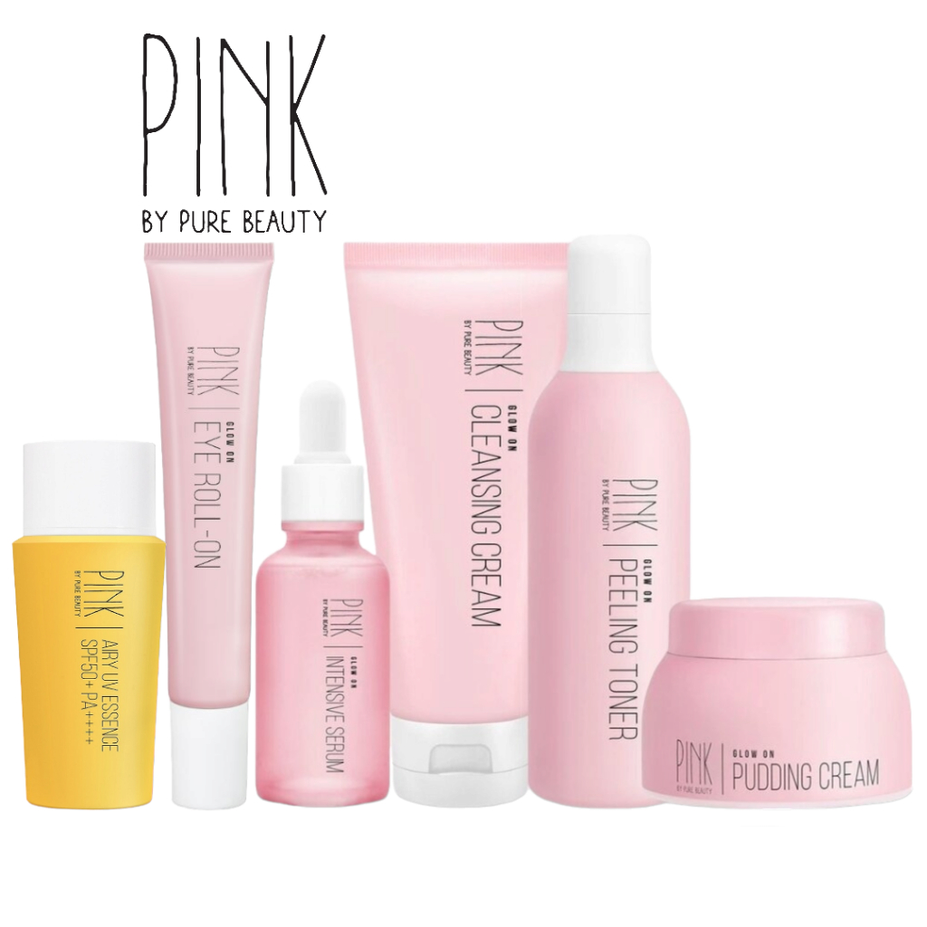 Pink by Pure Beauty So Glow Series Pudding Gel Cream 50ml/Eye Roll On15ml/ครีมกันแดด SPF50