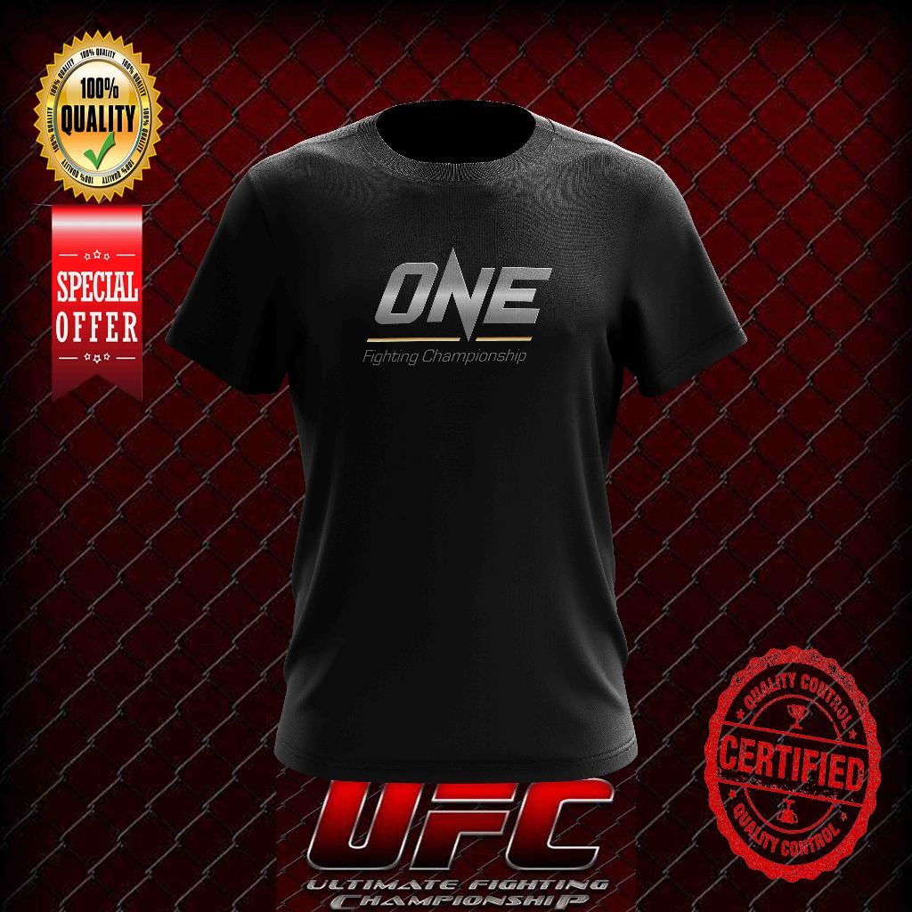 ONE FIGHTING CHAMPIONSHIP SILVER DESIGN 1 TSHIRT คอกลมสําหรับทั้งหมด