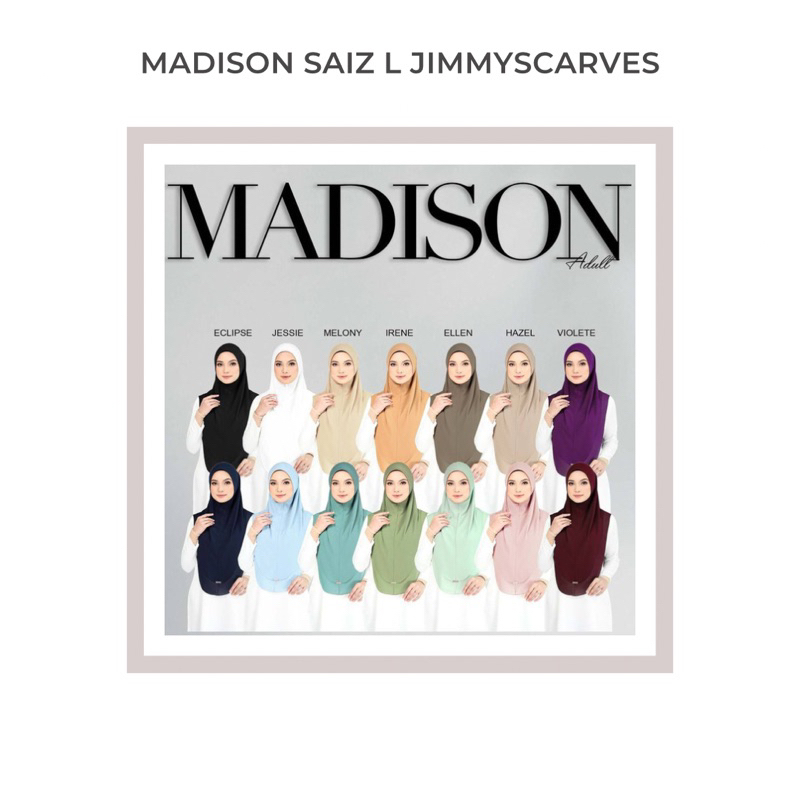 Madison Plain Instant Sarung Saiz L JIMMYSCARVES Tudung Sarung Plain Madison Sinaraya 2022