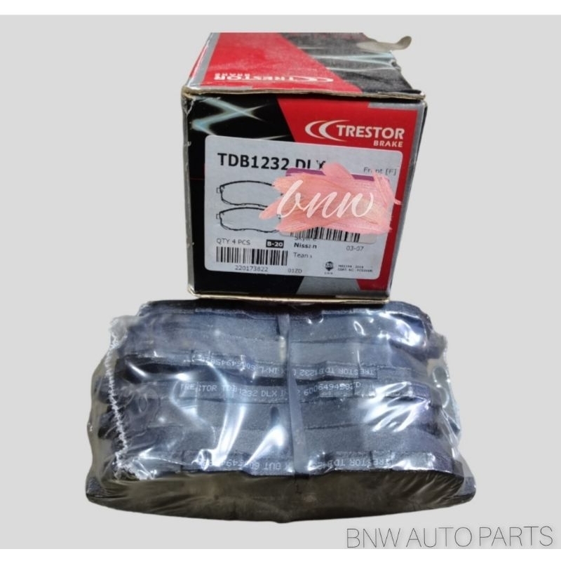 TRESTOR ผ้าเบรคหน้า TDB1232 สําหรับ NISSAN CEFIRO A32 2.0 A33 2.0 & 3.0 FAIRLADY Z33