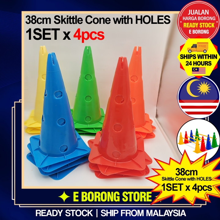 กรวย Skittle 38 ซม. พร้อม HOLES ( 1SET x 4 ชิ้น )