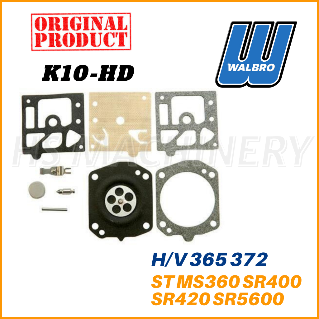 MS360 SR400 SR420 SR5600 / Husqvarna 365 372 WALBRO ชุดซ่อมคาร์บูเรเตอร์ชุดไดอะแฟรม[HSMACHINERY]