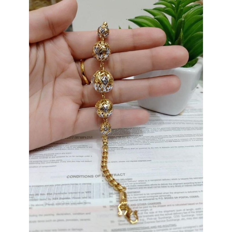 24K SADUR GOLD BALL HAND CHAIN