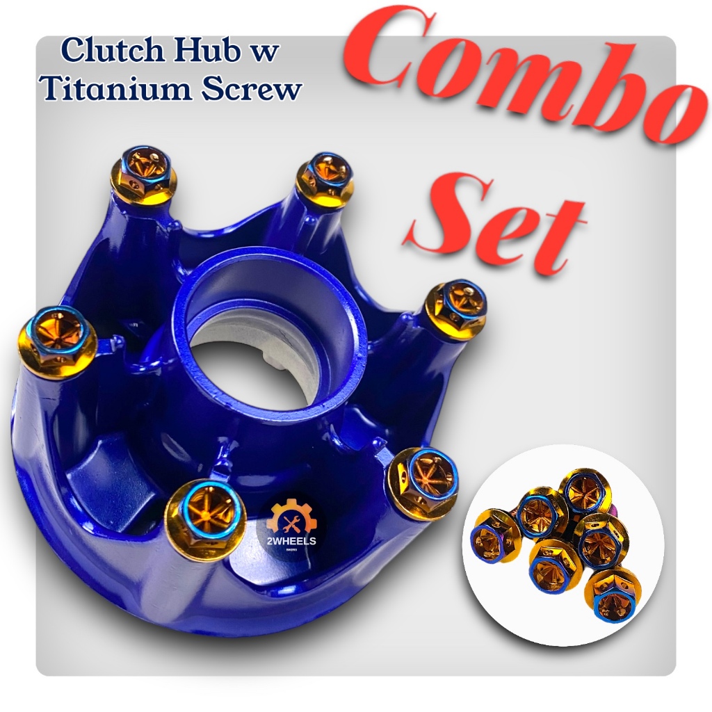 YAMAHA Y15ZR/Y15V1/Y15V2/Y15 CLUTCH HUB (สีน้ําเงิน) + TITANIUM SCREW HEXAGON (M8x25) COMBO SET