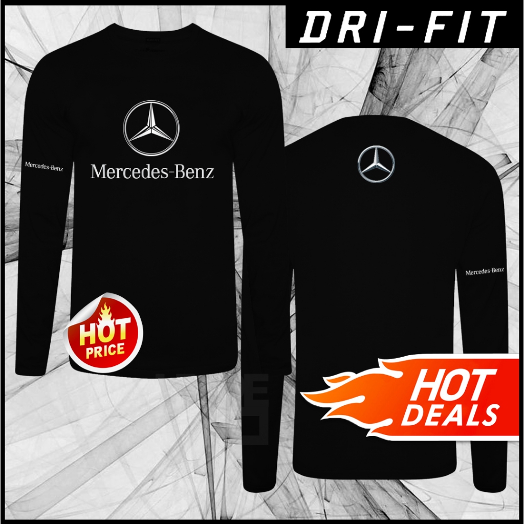 ใหม่ Mercedes - Benz Logo Quick Dry Microfiber Performance Drifit เสื้อยืด Tee แขนยาว LS AMG ////AMG