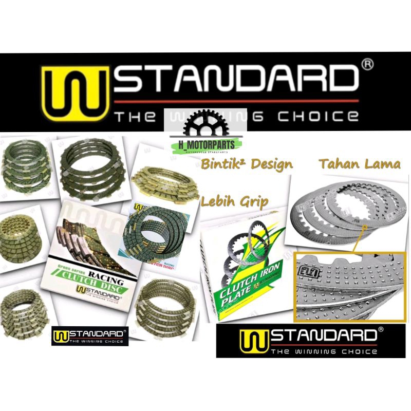 แผ่นคลัทช์เหล็ก Racing แผ่นคลัทช์สีเขียว WSTANDARD KEVLAR LC135 EX5 Y15ZR RS150 RXZ W125 Y125Z SRL115 FI DREAM VF3I