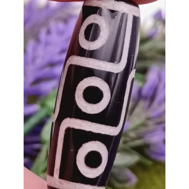 28.5 มม.x 9.8 มม.เก่า Mine Nine-Eyed Dzi Collection Nine-Times Moral Mercy Growth Authority Healing 