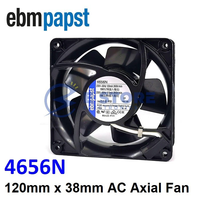 Ebmpapst 12038 4656N 230V ~50Hz/60Hz 120mA/115mA 2600r/min 19W/5.7W พัดลม AC