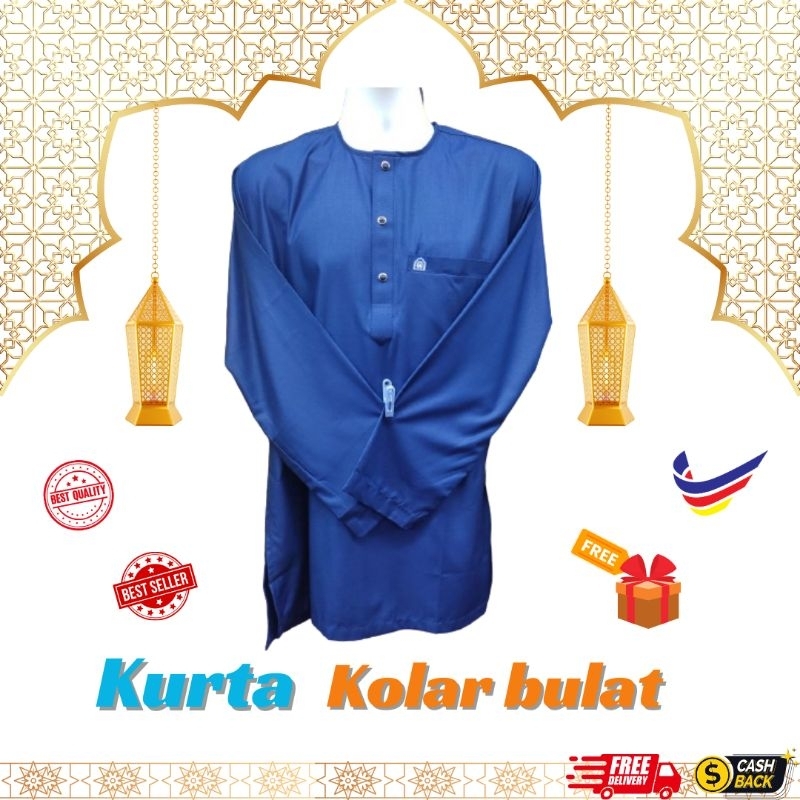 Kurta เสื้อแขนยาว คอกลม สําหรับผู้ชาย ผู้ใหญ่ มากถึง 5XL. Ramadan &amp; AIDILFITRI KURTA 2024