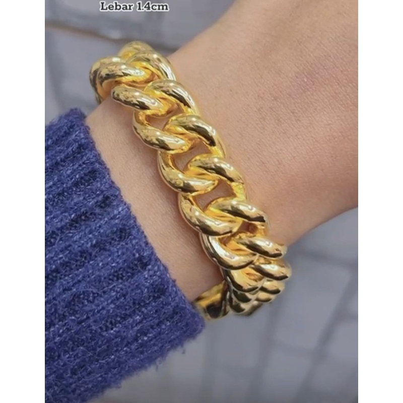 พรีเมี่ยม GOLD THICK ELEPHANT HAND CHAIN
