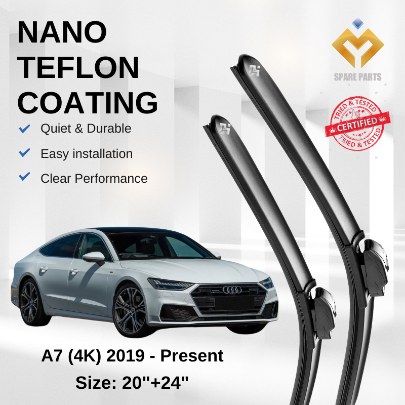 Audi A7 4K (2019-ปัจจุบัน) Premium Japan Tech Car Wiper 20+24 Type 04 Clip, แถมฟรี ผ้าทําความสะอาด M
