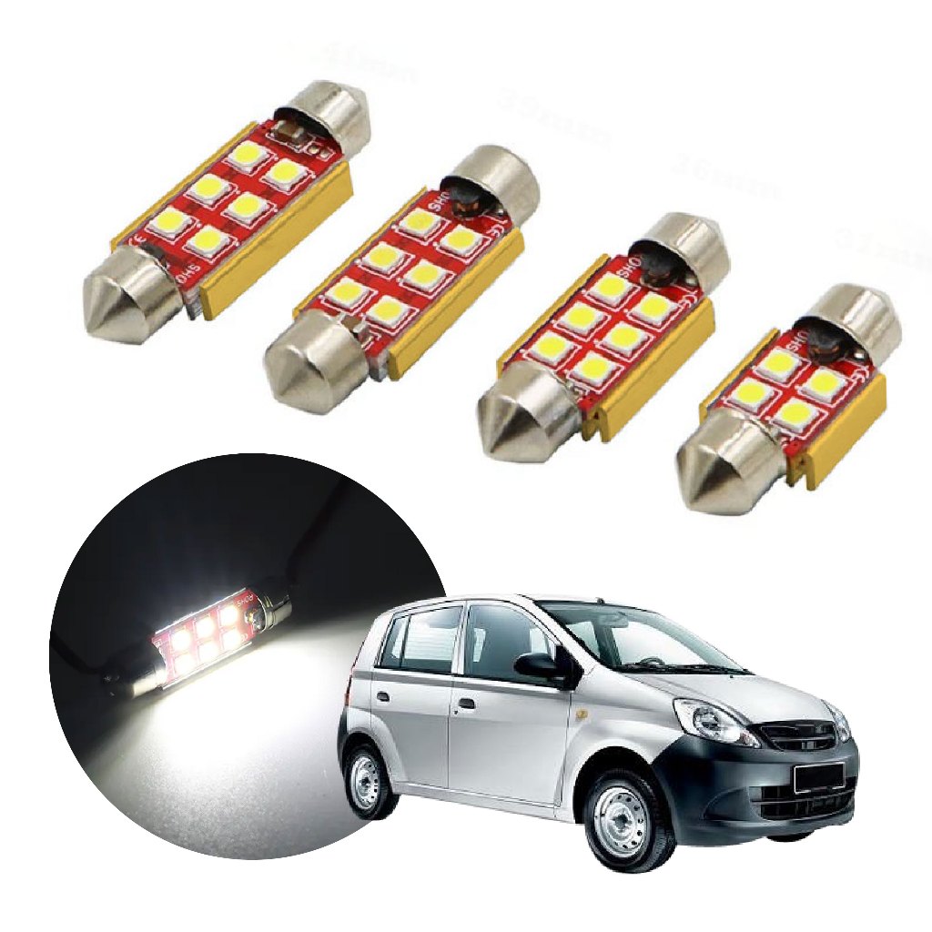[PERODUA] Viva Car LED Bulb C5W 31mm/36mm/39mm/41mm LED Dome Reading Lights, ป้ายทะเบียน, บูทรถยนต์
