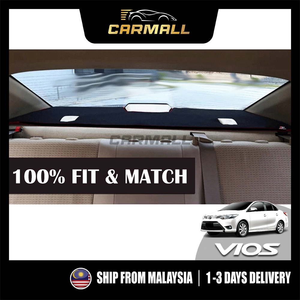 Toyota Vios (3rd Gen) พรมแดชบอร์ดด้านหลัง Red Line หรือ Black Line Cover Pad 2013-2019 XP150 NCP150 