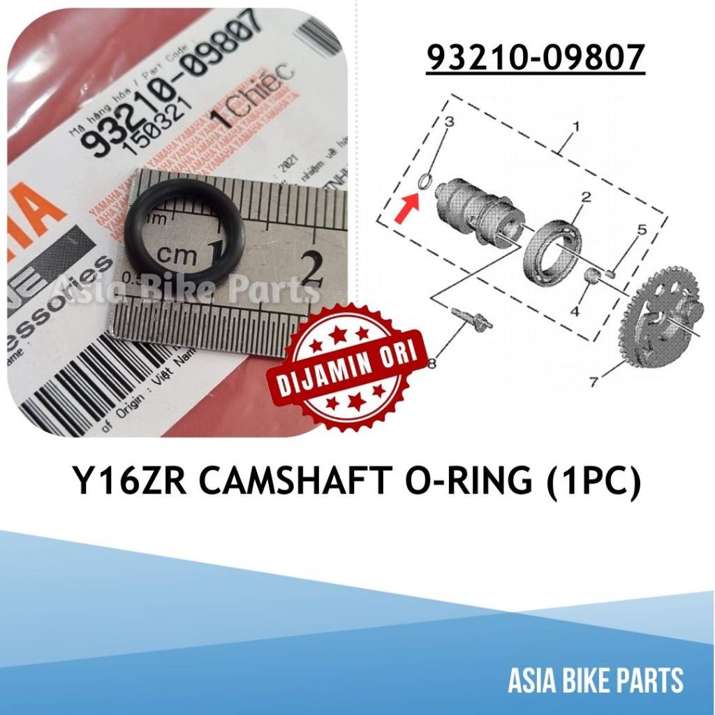 Yamaha Y16ZR Y16 V1 V2 Camshaft O-Ring/O Ring Cam Shaft - 93210-09807