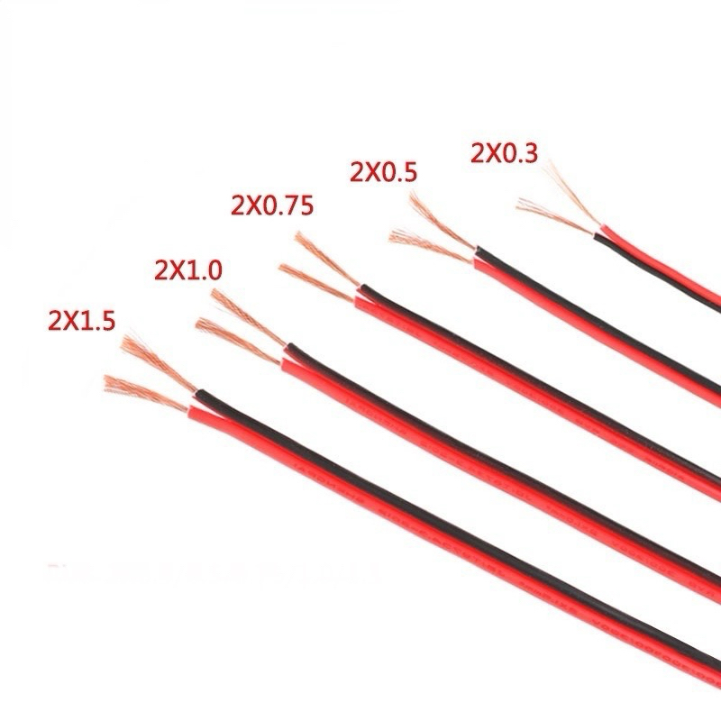 ต่อเมตร 14AWG 16AWG 17AWG 18AWG 20AWG 22AWG สายไฟ LED สีแดงสีดํา 2Pin ฉนวนขยายสายไฟเครื่องเสียงรถยนต