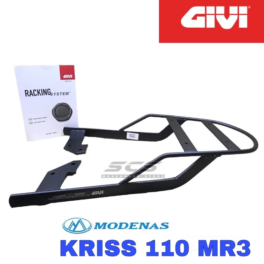 Monorack GIVI Modenas KRISS 110 MR3 Advance Rack GIVI Monorack KRISS 110 MR3 อุปกรณ์เสริมมอเตอร์ KRISS ใหม่