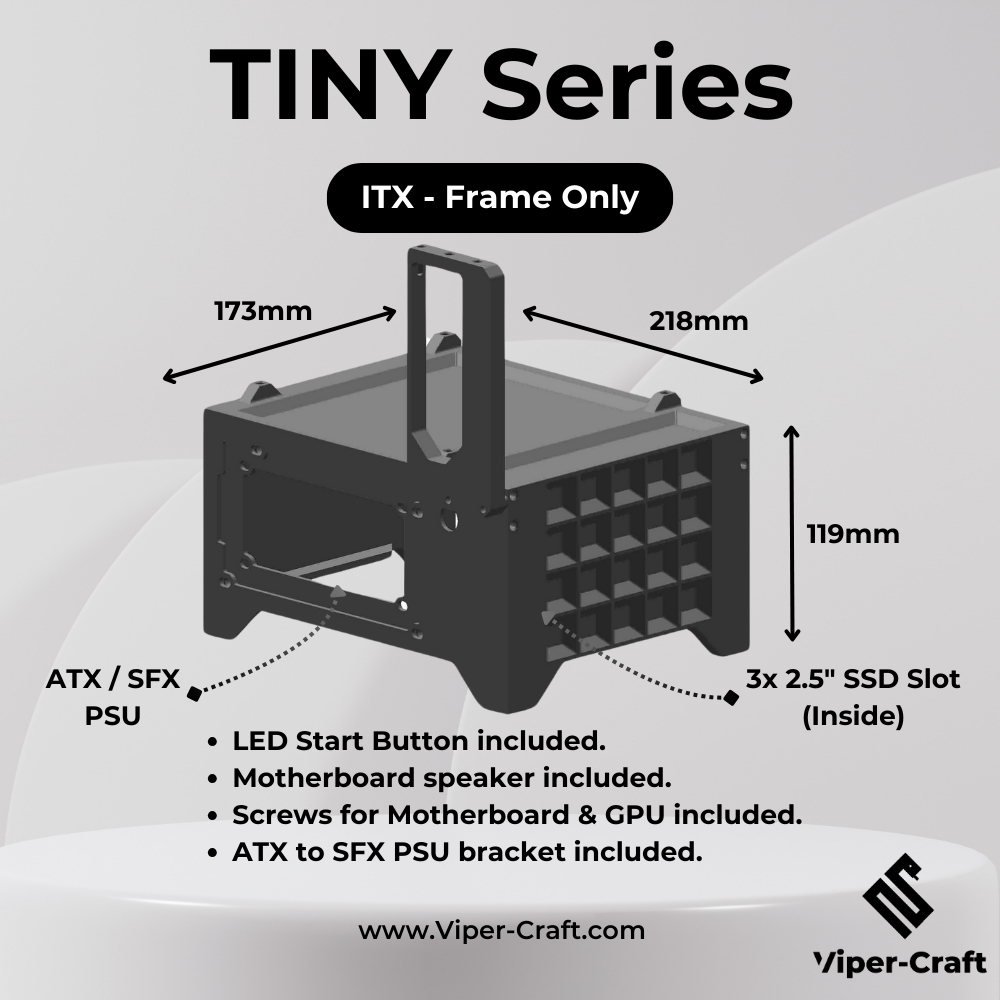 [ TINY Series ] PC Frame / Stand / Test Bench - วัสดุ PETG ( MATX / ITX / ATX )