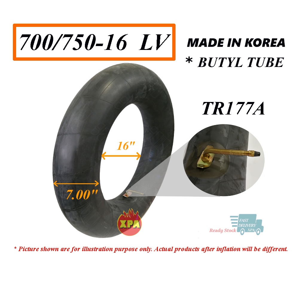 700-16 700R16 7.00-16 LV วาล์วยาวรถบรรทุกรถบรรทุกยางใน - lori tayar tiub baru 16 นิ้ว [ หลอดใหม่ ]