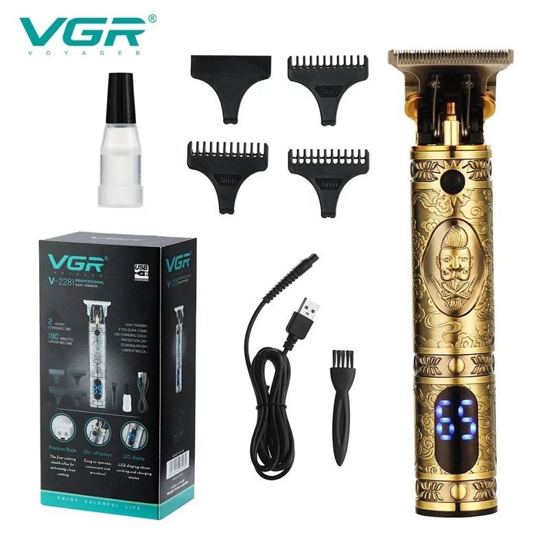 VGR V228 Professional ชุดกรูมมิ่งแบบชาร์จไฟได้ T-Blade Close Cutting Trimmer