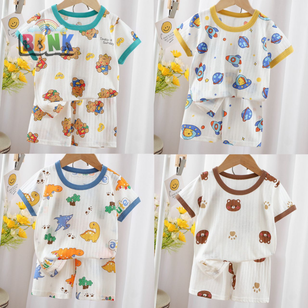 BBKid ️ Kids 6M-5Y Shirt Pants Set Cotton Short Sleeves ZX001