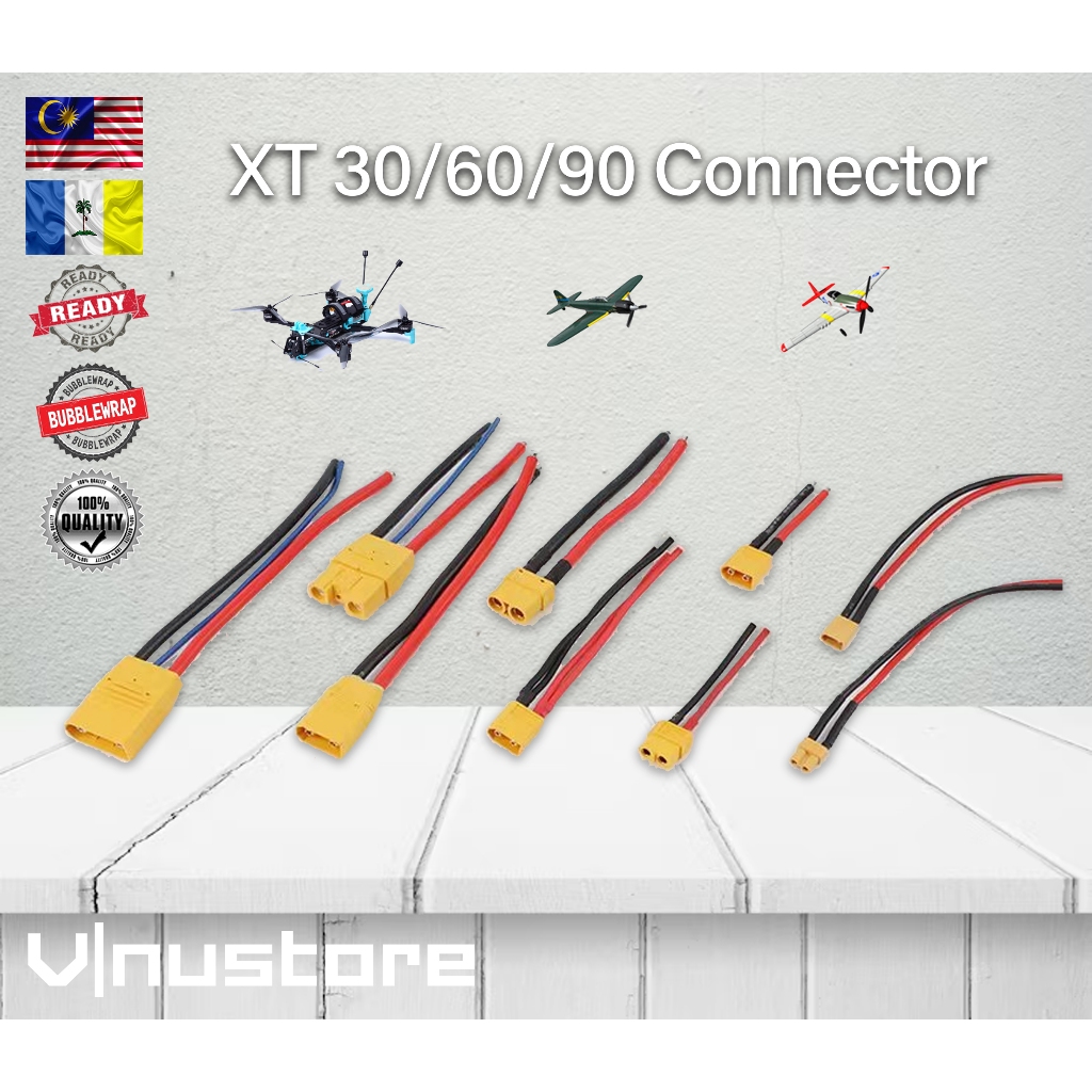 XT30 XT60 XT90 Lipo ปลั๊กแบตเตอรี่ชาย/หญิงพร้อมสาย 10 ซม.สําหรับ FPV Drone RC Connector ชาร์จ