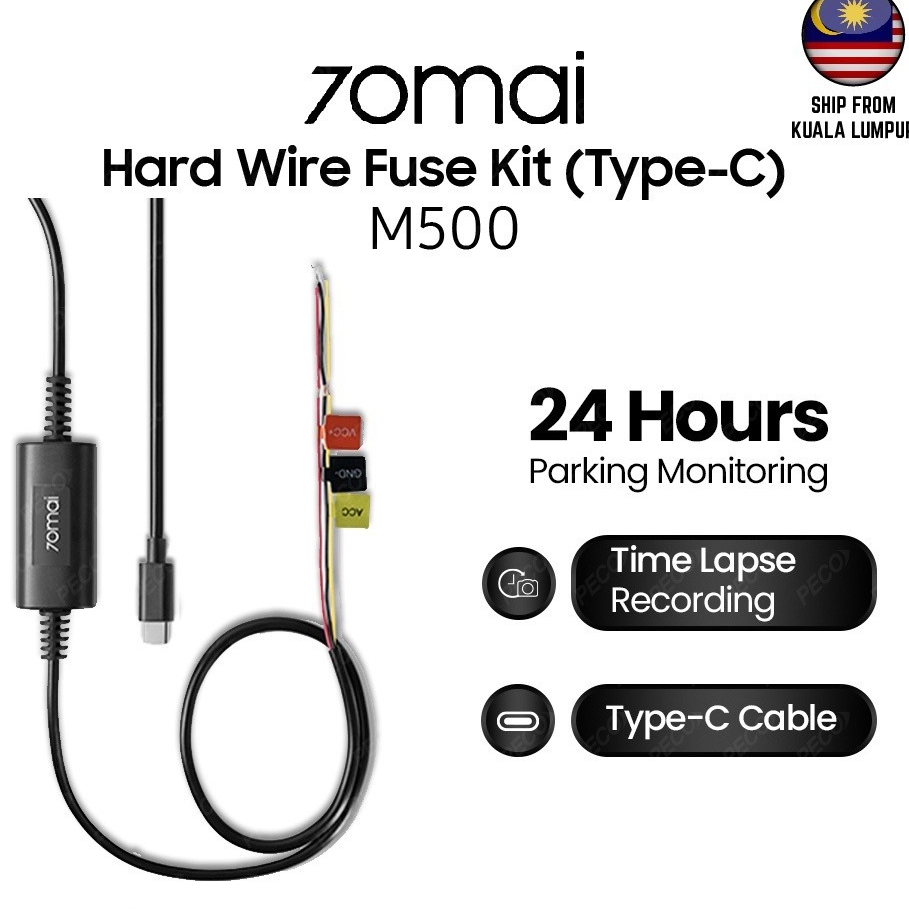 70 MAI ACCESSORIES HARD WIRE FUSE KIT (TYRE-C) COMPATIBLE สําหรับ 70MAI M500 & A810 & A200 DASHCAM เ